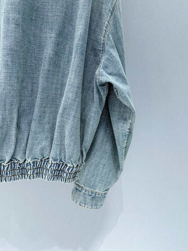 Miumiu 2026 Denim Blouson Jacket Light Blue Cotton