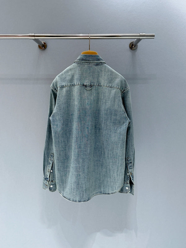Miumiu 2026 Denim Shirt Light Blue Cotton