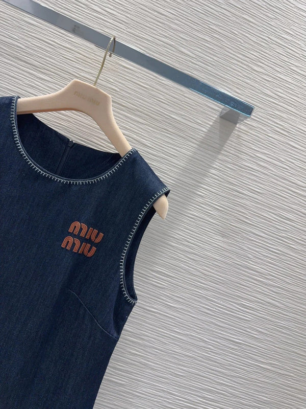 Robe Gilet Miumiu 2026 Coton Bleu