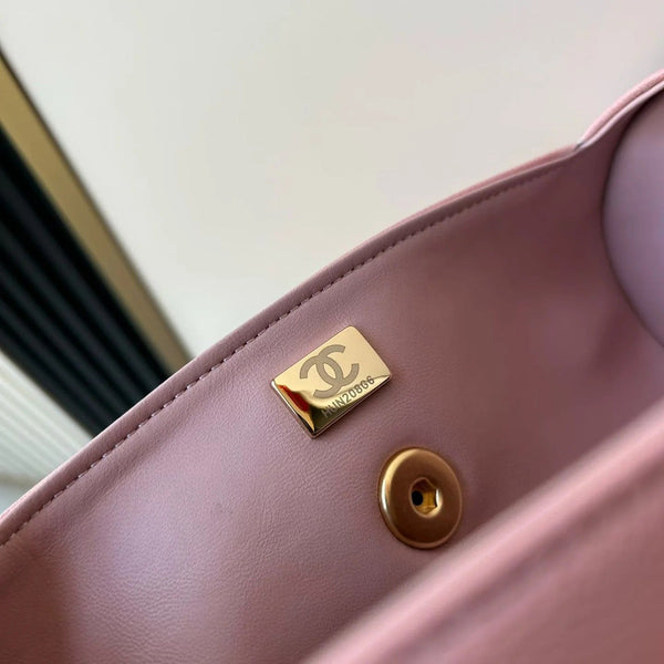 Chanel 2026 Bowling Ball Cylinder Bag 20.5cm Pink Caviar Leather 345494