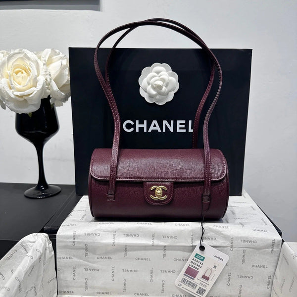 CC 2026 Bowling Ball Cylinder Bag 20cm Caviar Leather