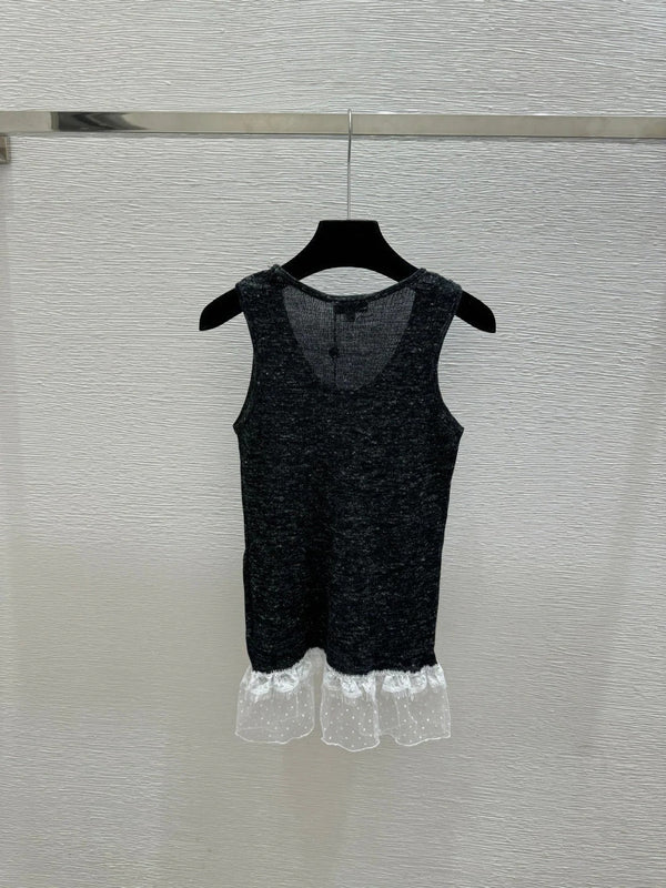 CC 2026 Black Vest White Lace Trim 516786