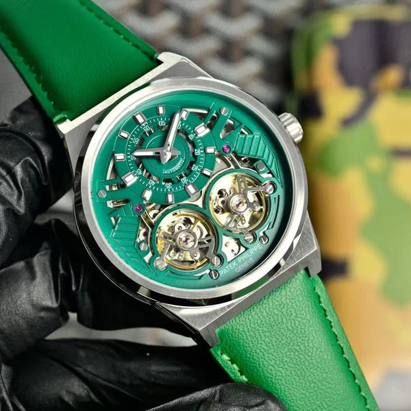 Montre Patek Philippe Double Tourbillon Cadran Vert 44 mm