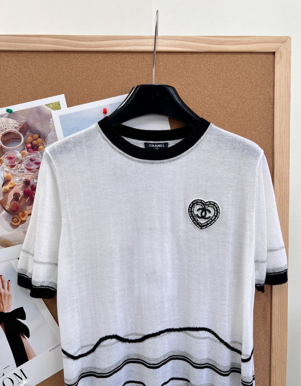 CC 2026 Knit Short-Sleeve Top White Cashmere 472931