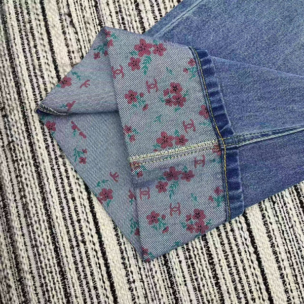 Chanel 2026 Jean Coton Bleu à Broderie Florale 358658