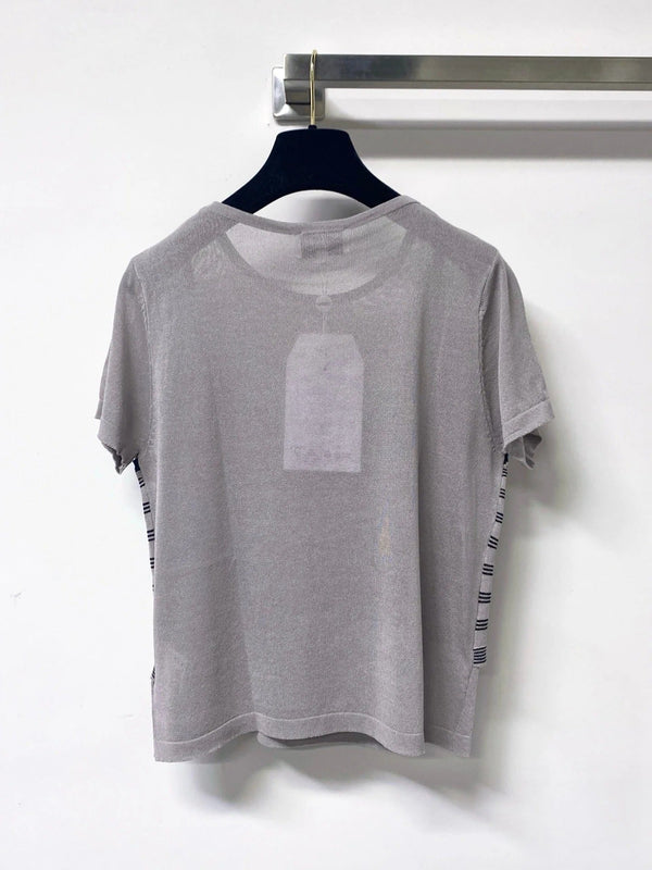 CC 2026 Grey Knit Top Striped Camisole Overlay 416252