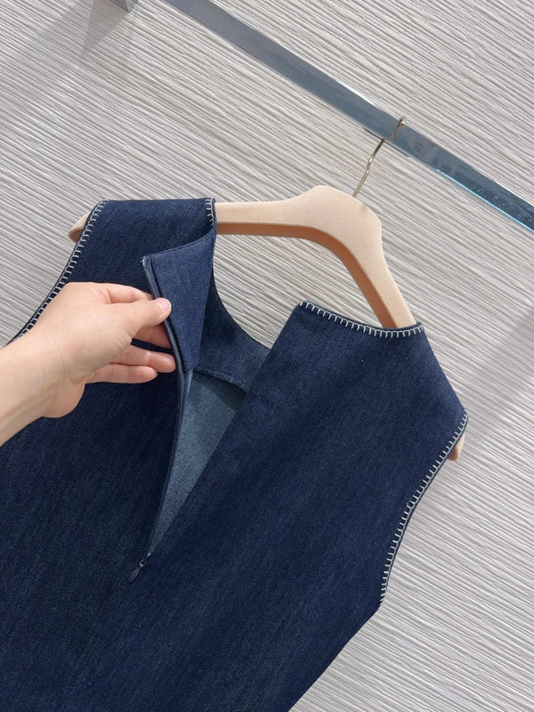 Robe Gilet Miumiu 2026 Coton Bleu