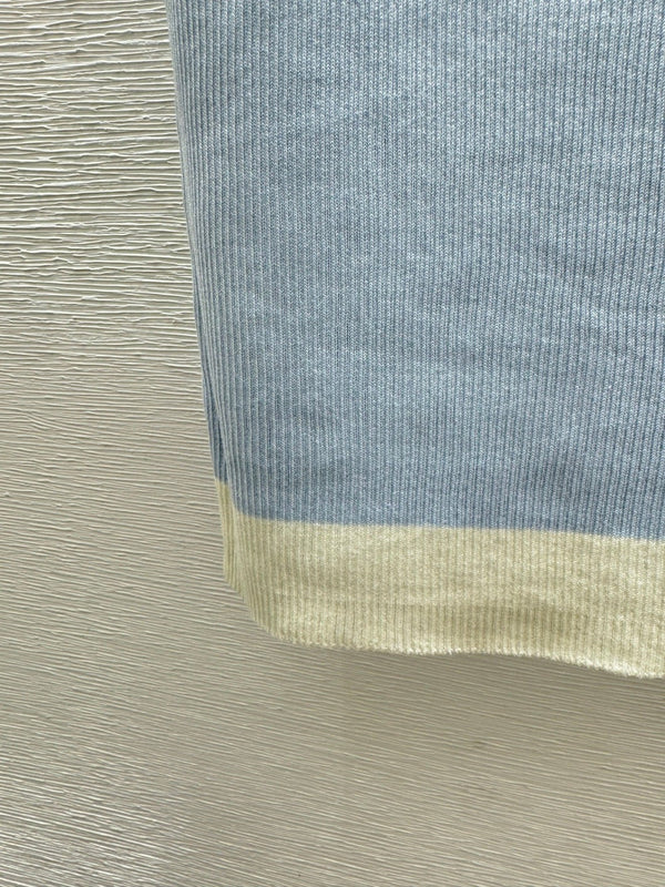 Miumiu 2026 Tank Top Blue and Gray Cotton