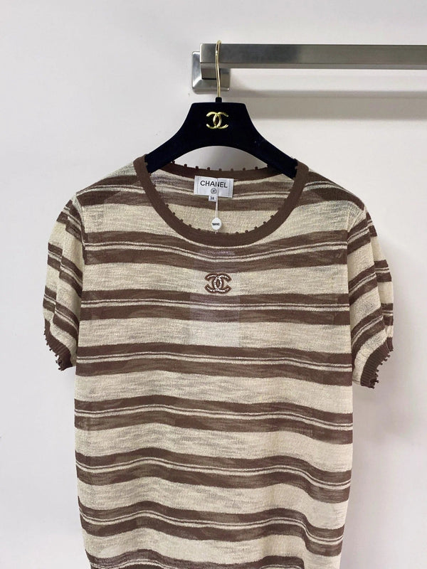 CC 2026 Short-Sleeve Knit Brown Wool Laine 463562