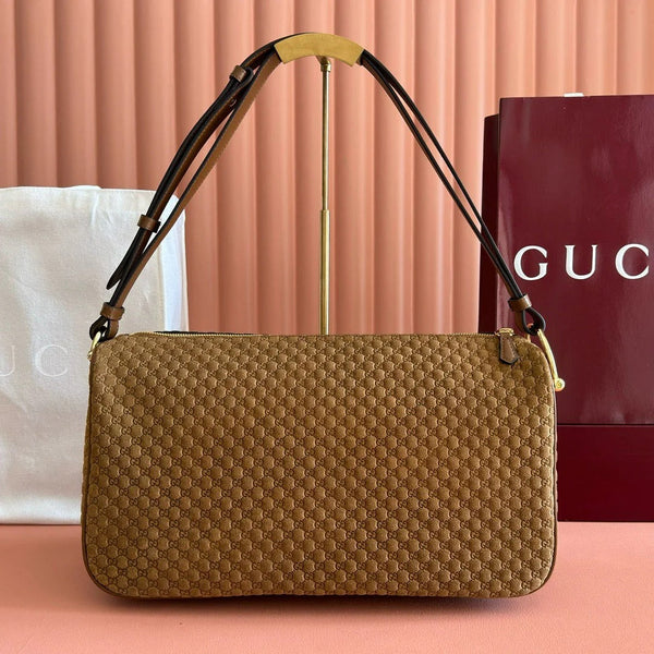 GG 2026 Half Horsebit 38cm Caramel Brown Suede