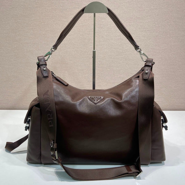Prada 2026 Explore Bag 43cm Black and Brown Calfskin 351855