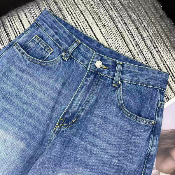 Chanel 2026 Jean Coton Bleu à Broderie Florale 358658