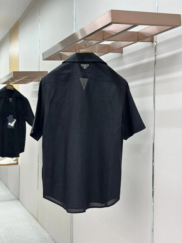 PRA 2026 Men's Linen Short-Sleeve T-Shirt Black Fabric 917702