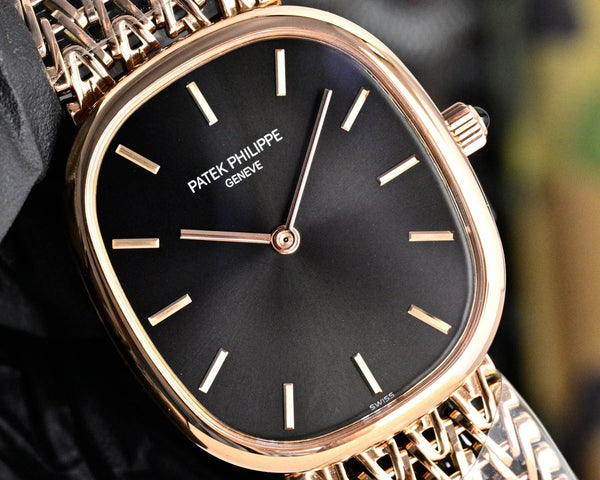 Patek Philippe Golden Ellipse 27mm Navy Blue Dial Rose Gold Strap