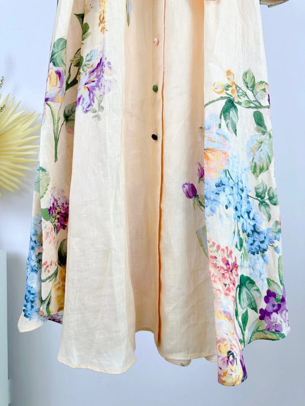 HALLIDAY TUCKED SHIRT DRESS 25S IN LINEN 266345