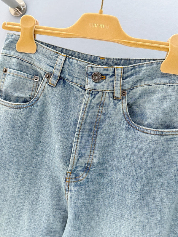 Miumiu 2026 Jean en denim bleu clair en coton