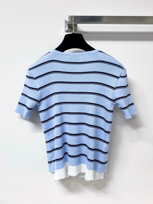 CC 2026 Blue Knit Short-Sleeve Cardigan Tencel 353621