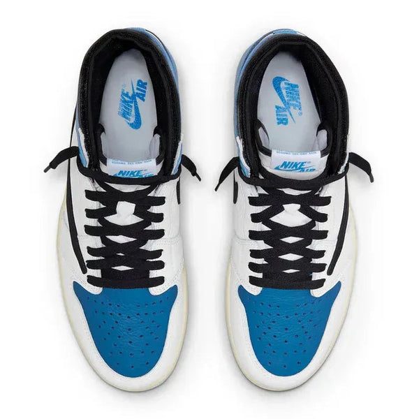 Travis Scott x Air Jordan 1 Blue Black White Leather