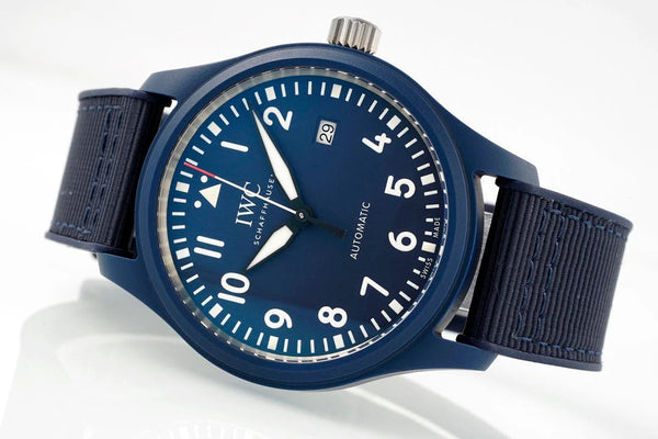 IWC Pilot 41mm Blue Dial Navy Blue Rubber Strap