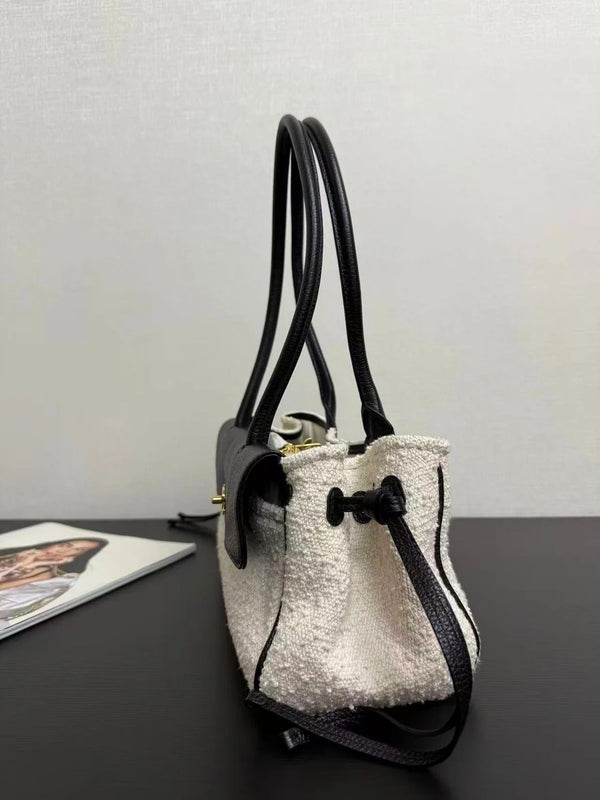 CC 2026 "Urban Essential" East West Bag 31cm Black Cream Tweed Calfskin
