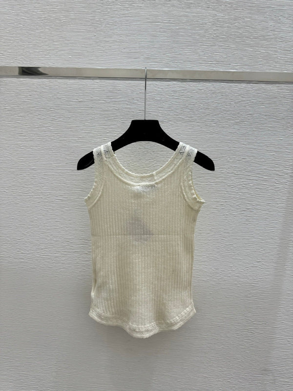 Miumiu 2026 Vest Black White Yellow Linen