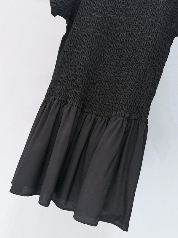 Miumiu 2026 Georgette Mini-dress Black Elastane Silk