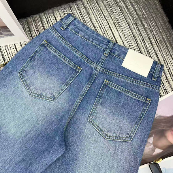 Chanel 2026 Jean Coton Bleu à Broderie Florale 358658