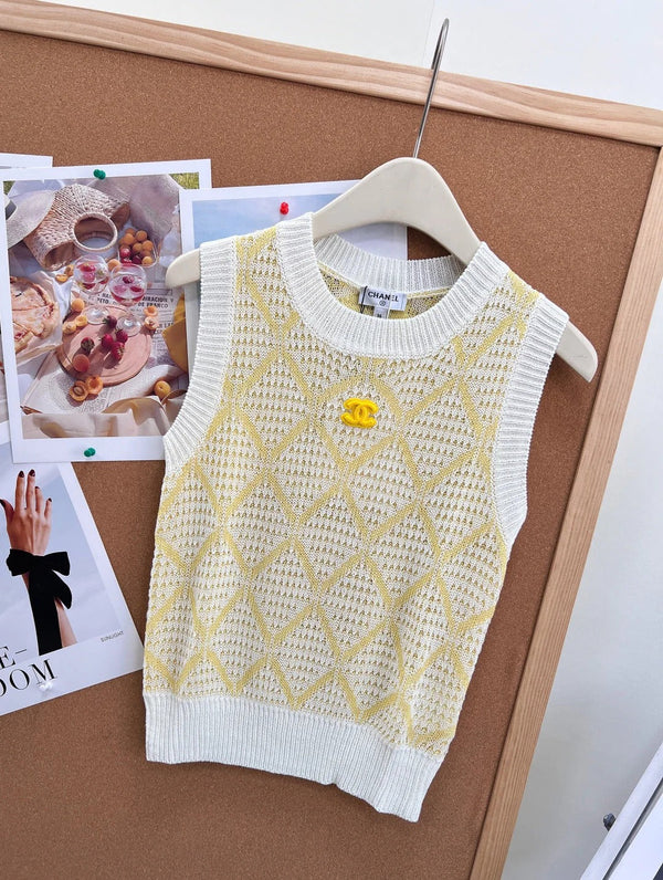 CC 2026 Knit Vest Yellow 3D Logo CC Cotton 463364