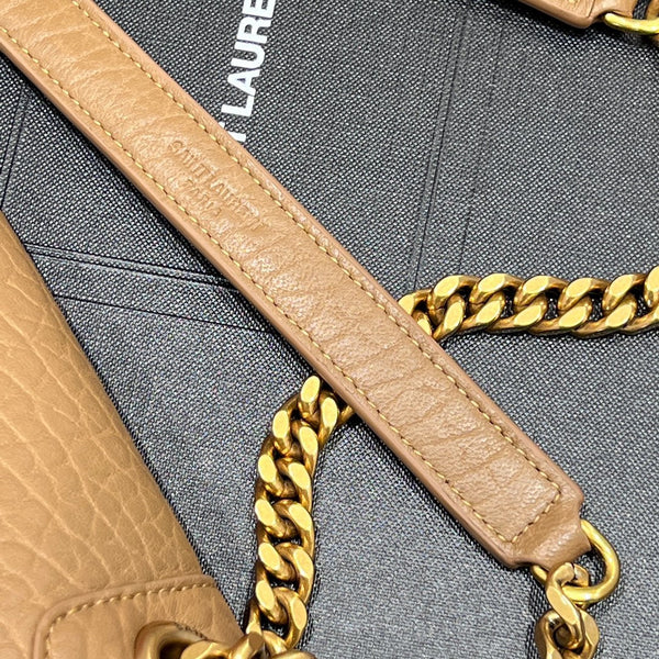 Sac à main YSL 28 en agneau marron clair à motif