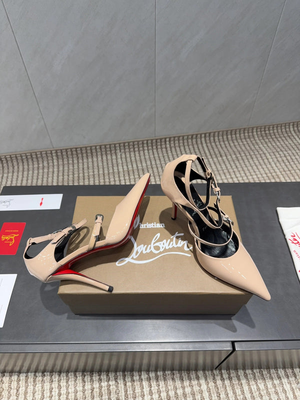 CL 26SS High Heel Pump 100 Beige Patent Leather 613872