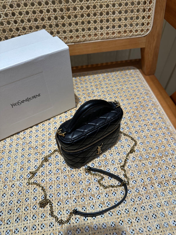 YSL Mini Vanity 12 Black Quilted Calfskin