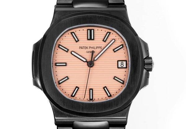 Patek Philippe Nautilus 5711 Peach Pink Dial Black Case Watch