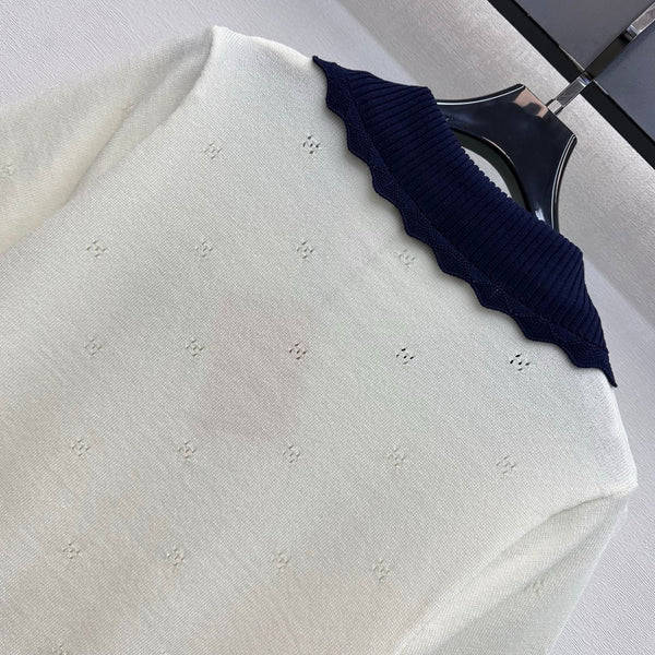 Miu 2026 Collared Short-Sleeve Knit Cardigan Wool 431998