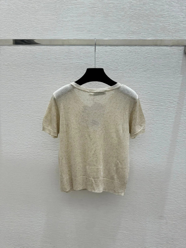 CD 2026 Short-sleeved Knitted Cardigan Wool 516762