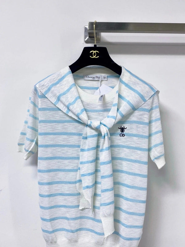 CD 2026 Polo Shirt Featuring A Tie-neck Detail Acrylic 479903