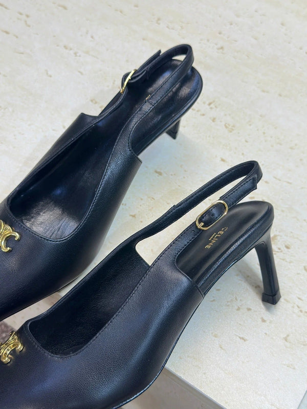 CL 26 Slingback Pumps Triomphe Logo 65mm Leather 762631