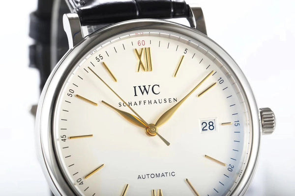 IWC Portofino 40 mm Cadran Crème Boîtier Acier Chiffres Or