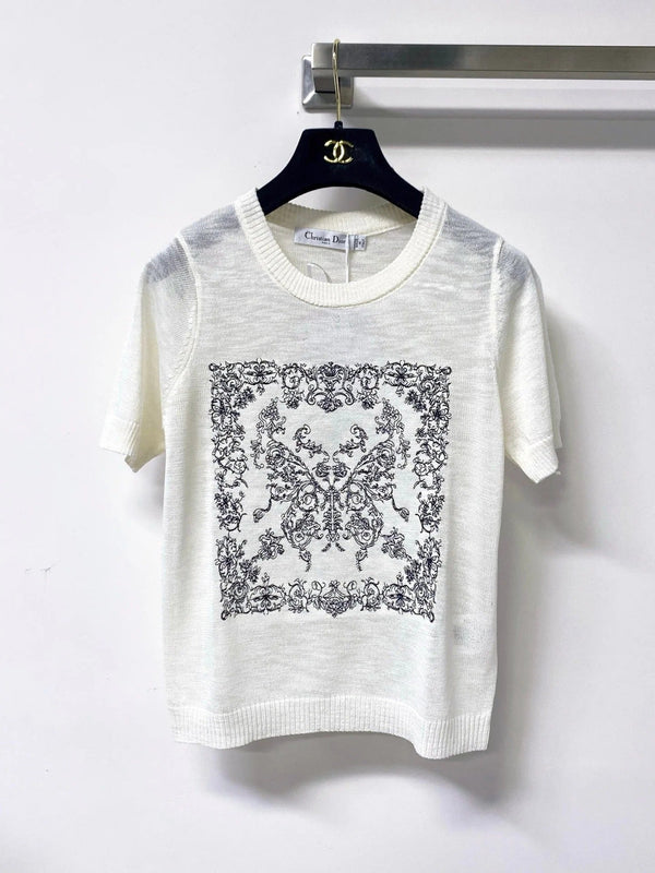 CD 2026 Short-Sleeve Shirt Embroidered Arabesque Viscosa 487986