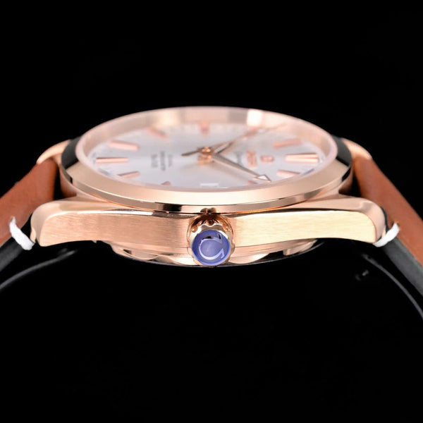 Omega Seamaster 150M Aqua Terra Observatory 39mm Brown Leather Strap