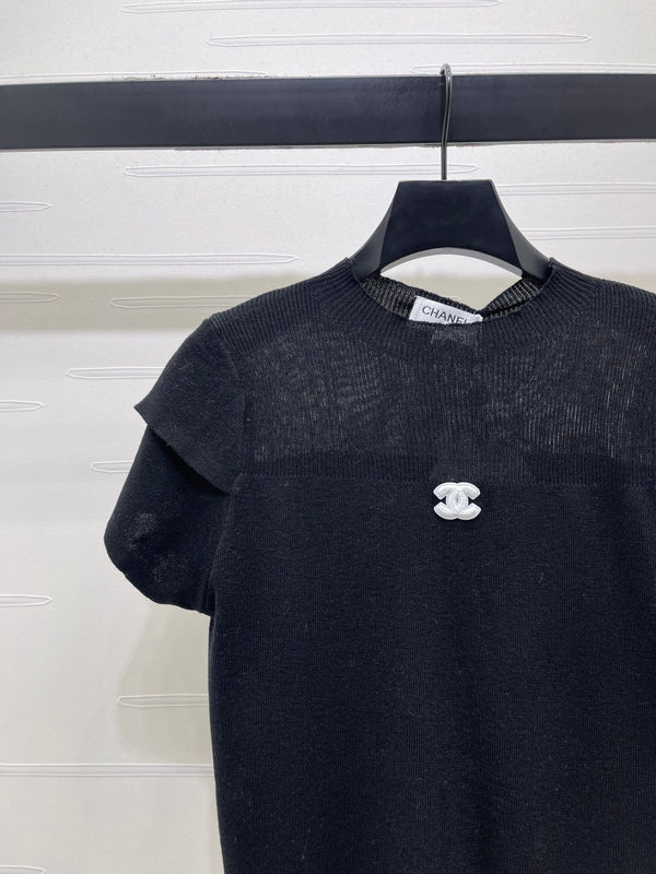 Chemise à manches courtes en laine et cachemire Chanel 2026 14093