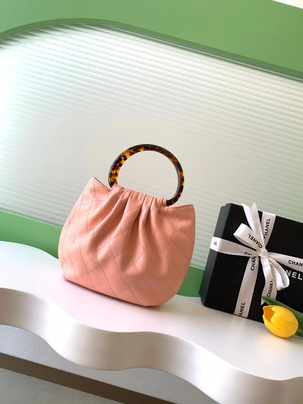 CC 2026 Pouch 24cm Tortoiseshell Leather Effect Plexi