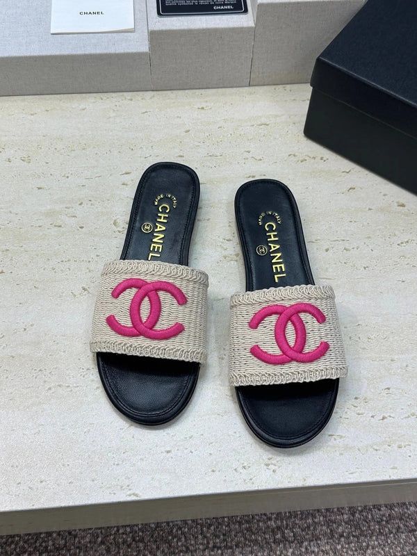 CC 2026 Double C Letter Slipper Woven Leather 787171