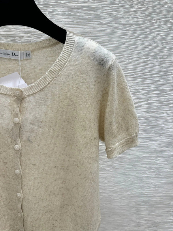 CD 2026 Short-sleeved Knitted Cardigan Wool 516762