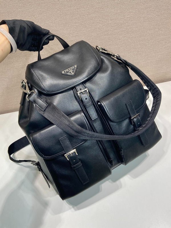 Prada 2026 Backpack 39cm Black Lambskin 351845