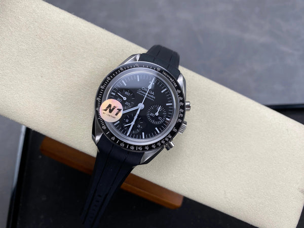 Omega Speedmaster Professional Moonwatch 42mm Black Dial Black Rubber Strap