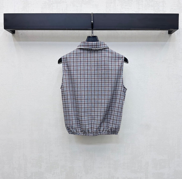 Miu 2026 Plaid Set Gray Cotton 410726