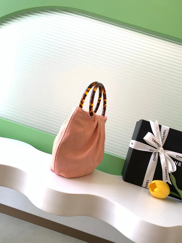 CC 2026 Pouch 24cm Tortoiseshell Leather Effect Plexi