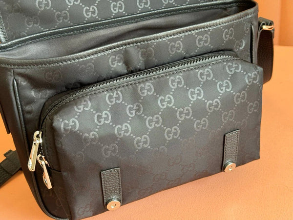 GG Shoulder Bag Black Nylon Cowhide 510335