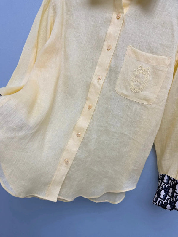 CD 2026 Shirt and Shorts Casual Set Yellow Cotton 440646