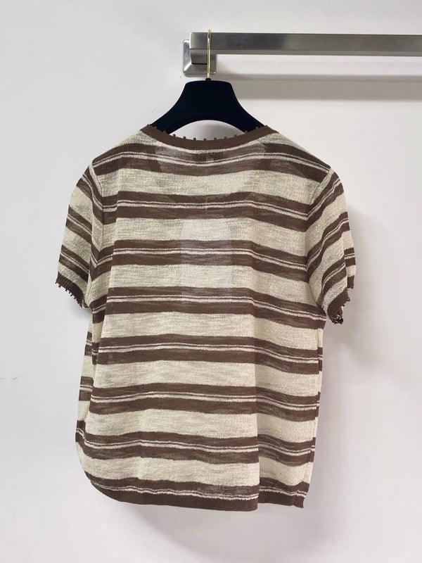 CC 2026 Short-Sleeve Knit Brown Wool Laine 463562